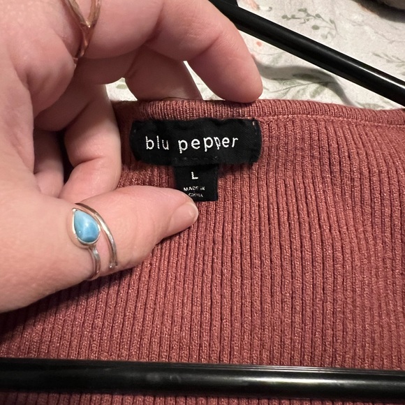 Blu Pepper Rust Ribbed Knit Top - Picture 4 of 6